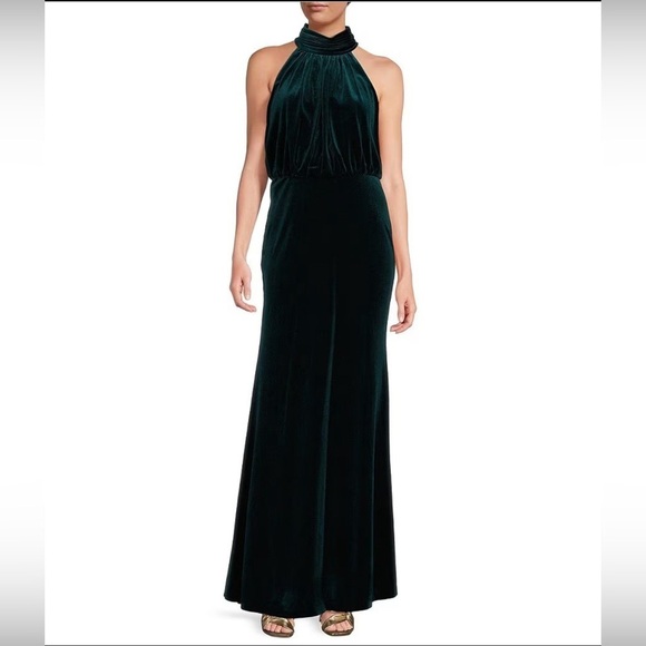 Eliza J Dresses & Skirts - NWOT Eliza J Size 14 Mock Neck‎ Sleeveless Velvet Blouson Gown